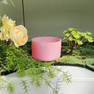 Flamingo Pink Clear Quartz Crystal Singing Bowl