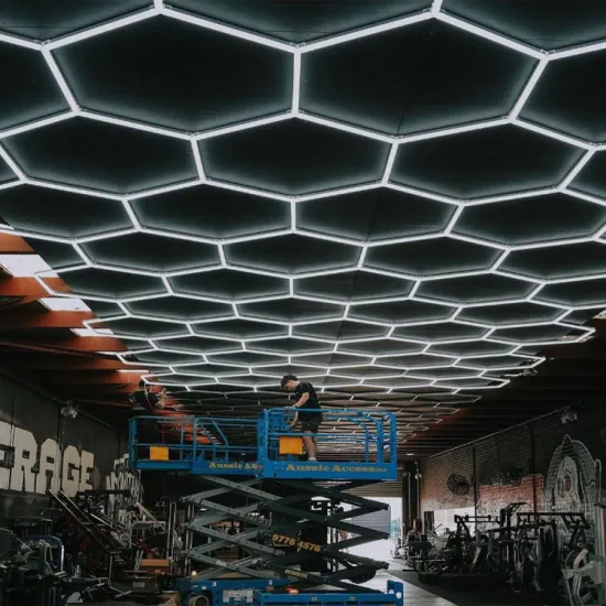 Honeycomb Auto Detailing Lamp: Hexagonal LED Lights for Garage and Gym Ceiling