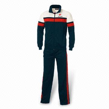 Men's Tracksuit, Made of 100% Polyester, with Embroidered Logos on Back