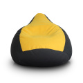 Żółto-czarna, miękka, aksamitna torebka z materiału