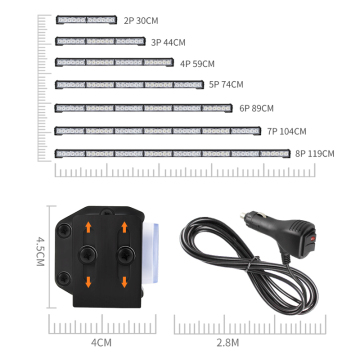 Red and Blue LED Light Bar for Car Emergency Strobe Flashing Warning