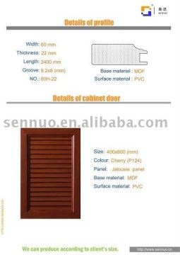Customized MDF Jalousie Panel Wrapped PVC Wardrobe Door