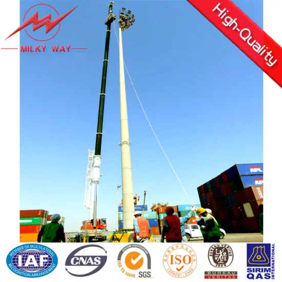 polygonal galvanized high mast pole manufacturer exporter