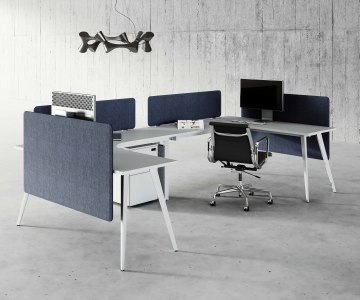 Modern Greenfield Office Desk with Fabric Divider - GR-ZS