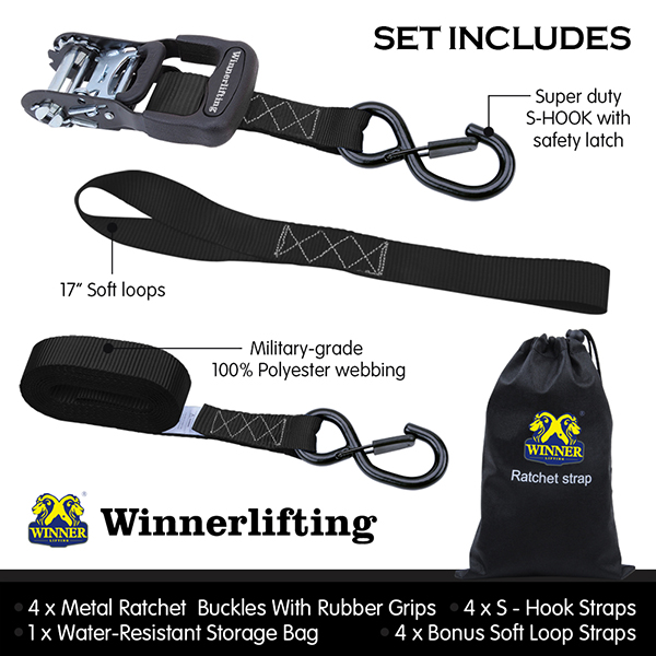 Quickloader Retractable Ratchet Straps