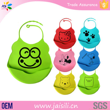 supply logo printed soft and washable silicone baby bib
