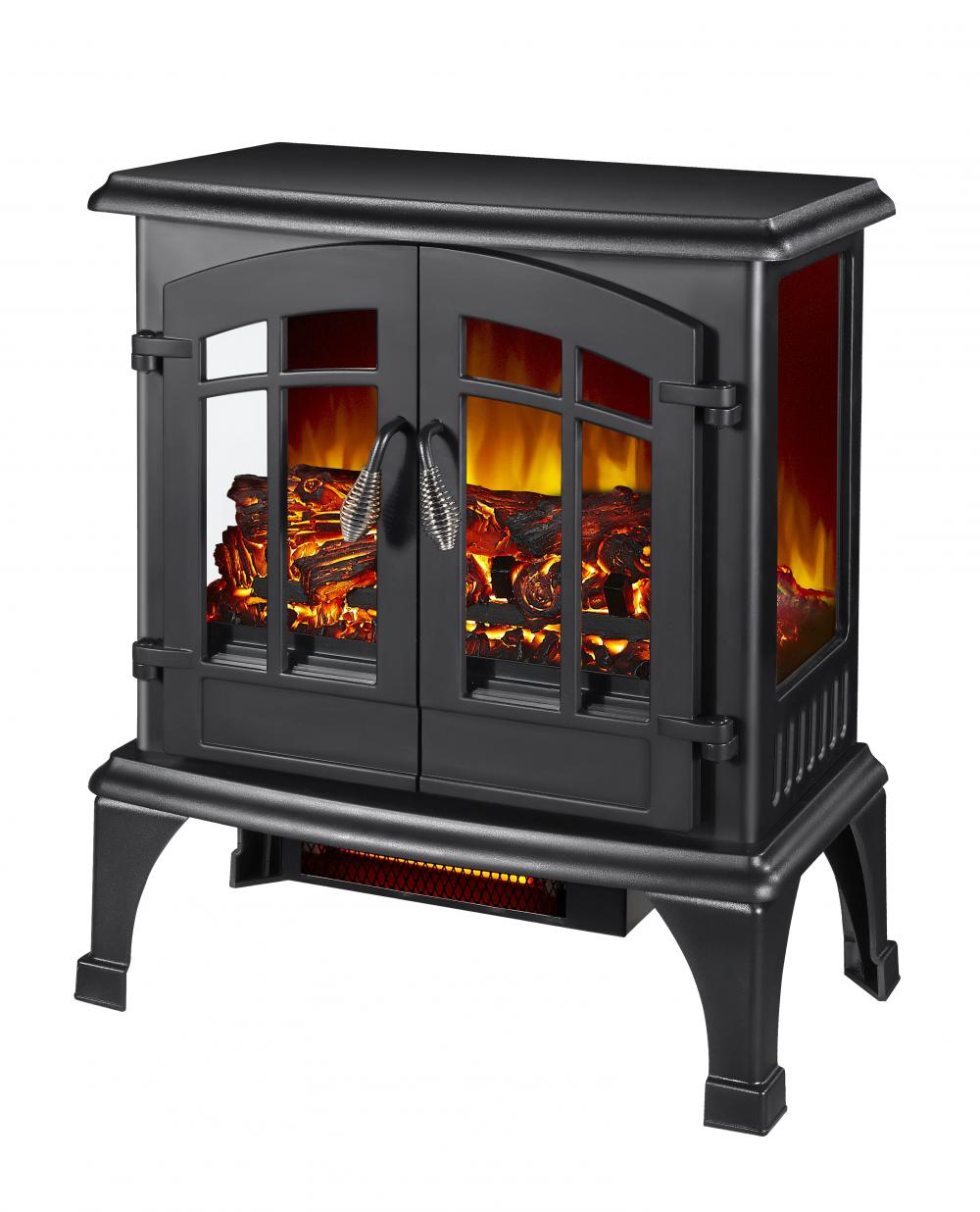 25 Inch Infrared Stove Black Freestanding