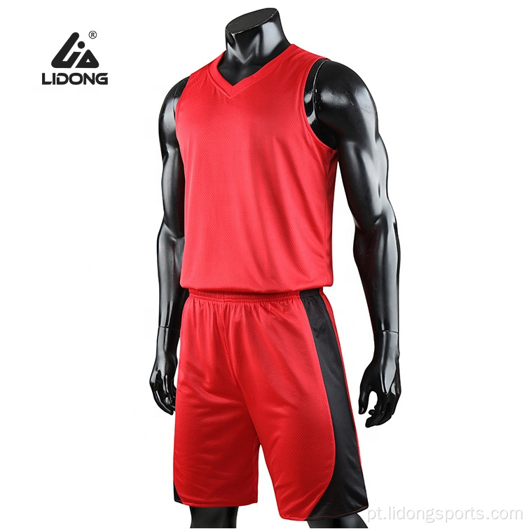 Jersey de basquete reversível personalizada no atacado define uniformes
