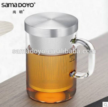 SAMADOYO Borosilicate Glass Teacup with Stainless Steel Strainer Guangzhou Factory supplies