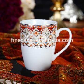 14OZ Luxury Fine White Porcelain Coffee Mug of Persian Market