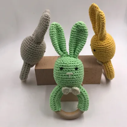 DIY Crochet Rabbit Toys Baby Teether Knitting Rabbit Plush Toy Baby Comfort Supply