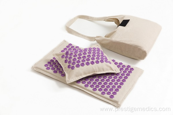 hemp lotus spike massage mat pillow set