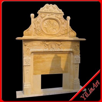 Yellow Stone Marble Fireplace Mantel For Indoor DecorativeYL-B274