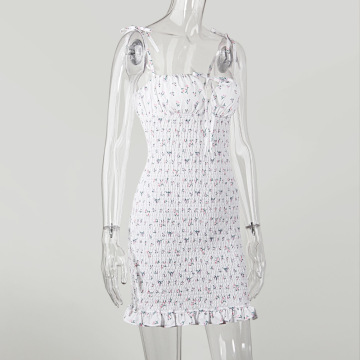 European and American New Women's Floral Suspender Dress