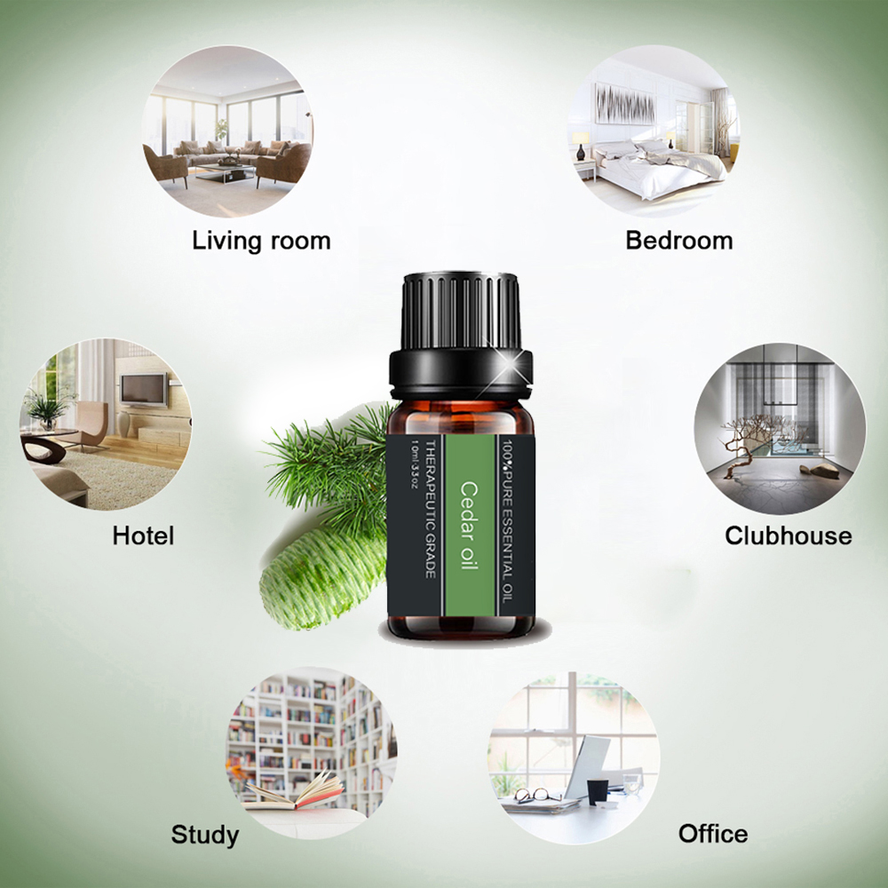 Masaje de aromaterapia de aceite esencial de madera natural pura