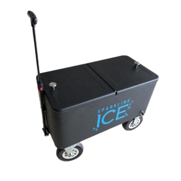 Food Grade PP Chest Cooler Box with Wheels & Brakes, 80 Quart, for Camping and Outdoor Use
