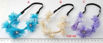 Factory Trade Assurance rhinestone flower elastic headband