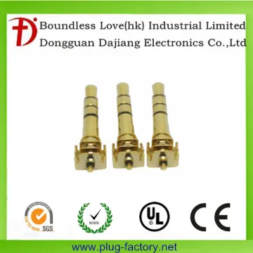 Chinese gold plated 4-pole 3pin 3.5mm headset plug for cell phone