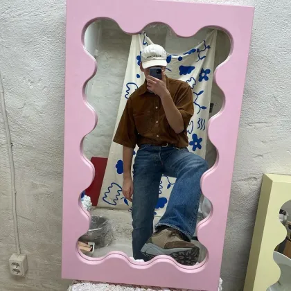 Wavy Mirror Full-Body Wall-Mounted Mirror