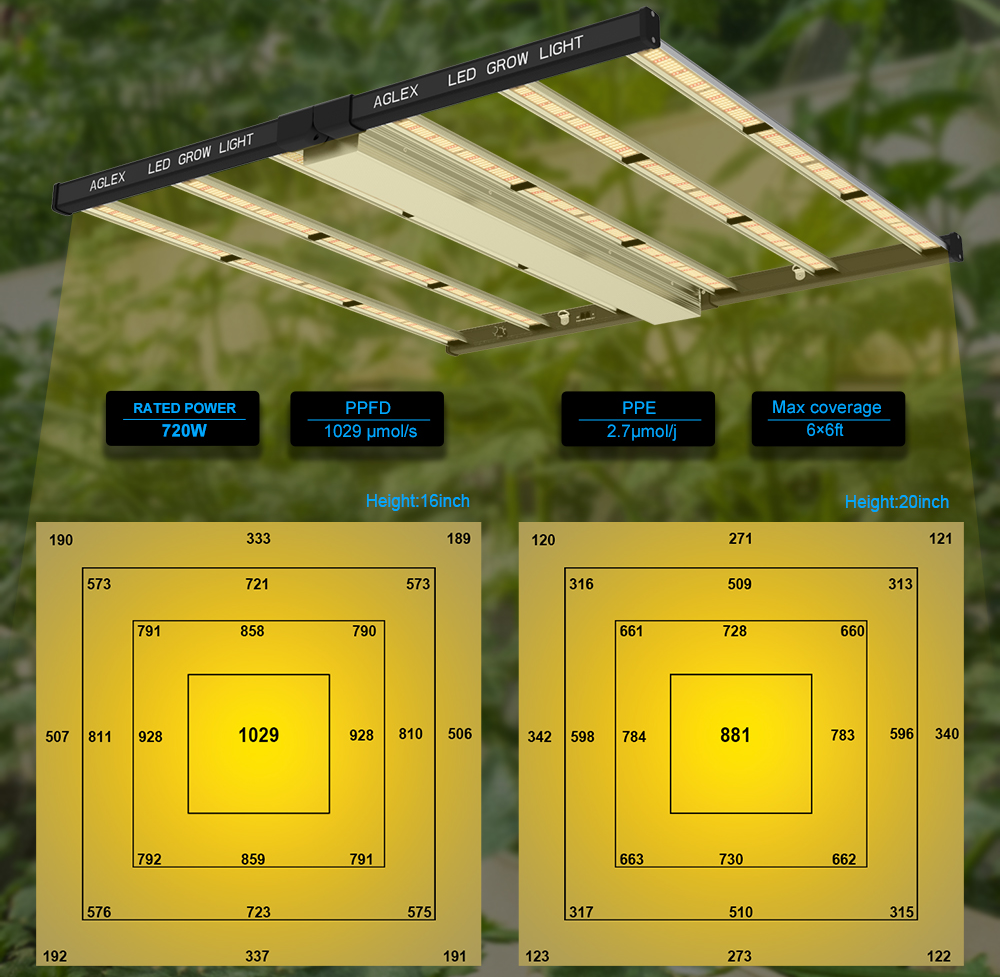 720W LED poussent la lumière pour les plantes intérieures Veg &amp; Bloom