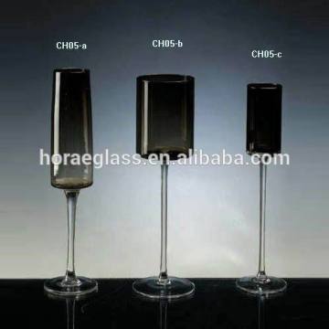 Christmas decorations tealight glass candleholder,new style long-stem cheap glass candle holder for weeding party