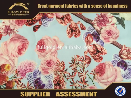 2016 Customized 100% Silk Fabric Digital Printed New Style Pattern Design in keqiao china fullgold