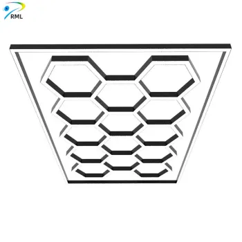 2400x4800mm Hexagonal LED Ceiling Lights for Car Shops and Garages - Honeycomb Design