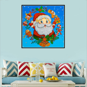 Garland Santa Claus Diamond Peinture 30 * 30