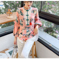 New Retro Printed Cheongsam Short Shirt