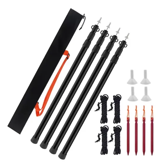 QiYun Ultralight Adjustable Aluminum Pole Telescopic Awning Tent Tarp