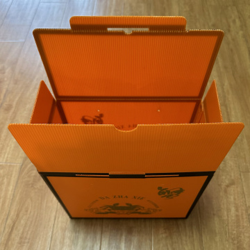 Желтая гофрированная перевозка морепродукты Пластиковая коробка пластиковая краб и упаковочная коробка морепродуктов