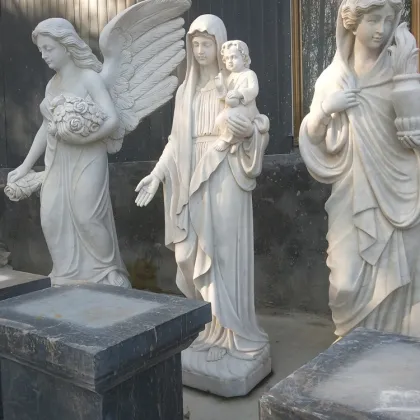 Religious small size stone white marble holy mother mary statues for sale