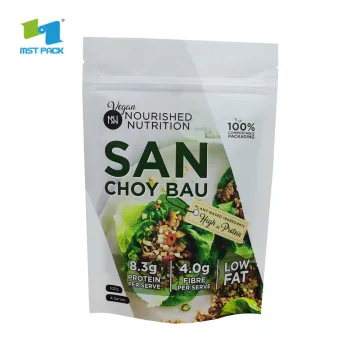Bolsa compostable paper stand pouch zipper bag for food