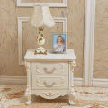 Pure White Two Drawers Wood Nightstands for Bedroom