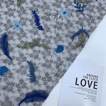 Superb Leaves/ Flower Sequin Embroidery Fabric