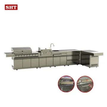 New Designs Commercial L Shape Outdoor Kitchen Island Grill Barbeque Grill