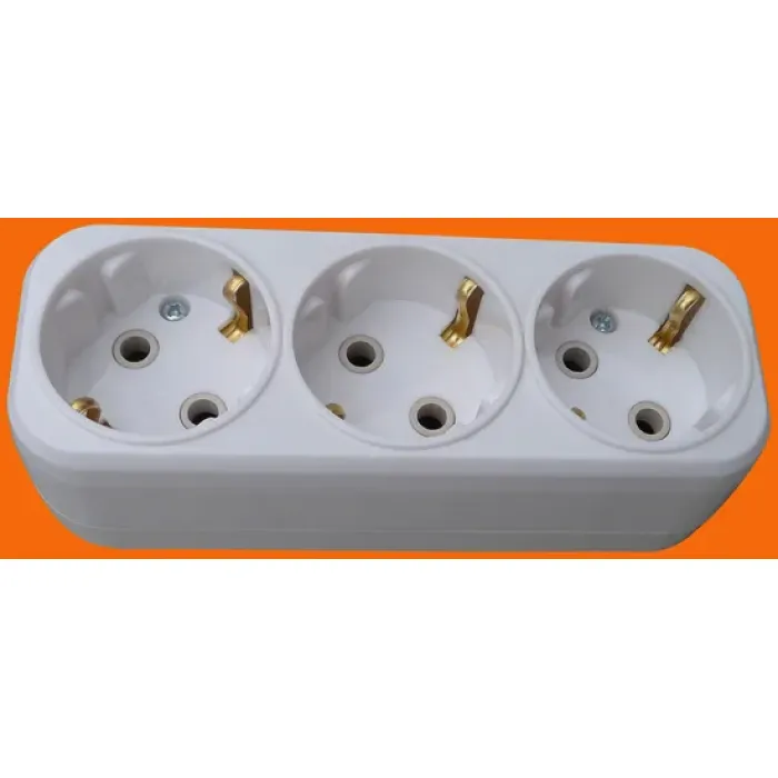 Adaptor Daya Listrik AC 3 Arah Gaya Eropa (P8813)