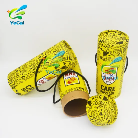 New design with handle printed packing paper core tube , tall paper tube