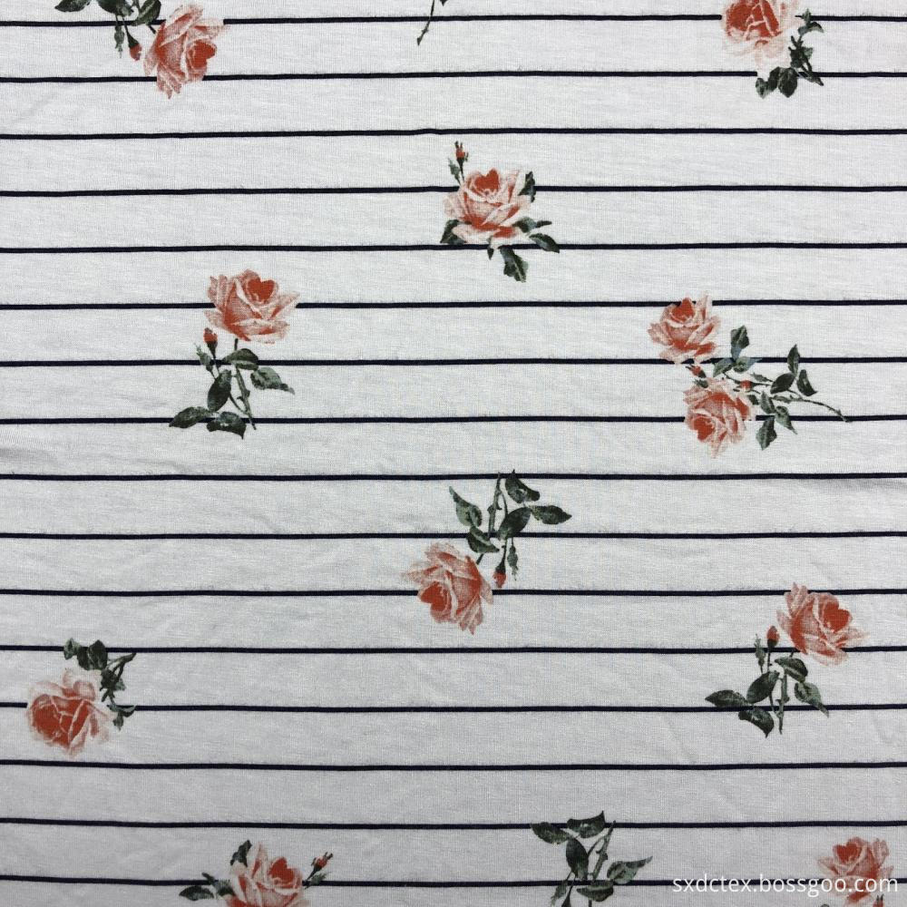5% Elastain Rayon Printed Fabric