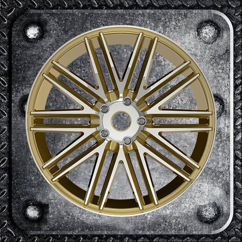 Yellow color machine face alloy wheels