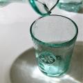 Fashionable Bubble Design Recycled Glass Cup With Badge