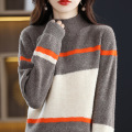 women's autumn winter full wool knitted pullover