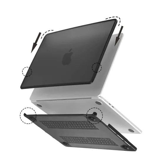  Heavy Duty Hard Shell Protective Matte Cover with TPU Bumper for Various MacBook Pro Models (13.3, 15, 14, 16.2 Inch) 