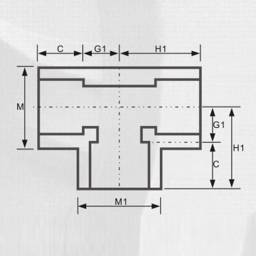 ASTM Sch80 Upvc Tee cor cinza escuro