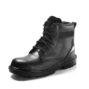 CE Certified Black Genuine Leather Safety Shoes - Anti-Puncture & Anti-Smash