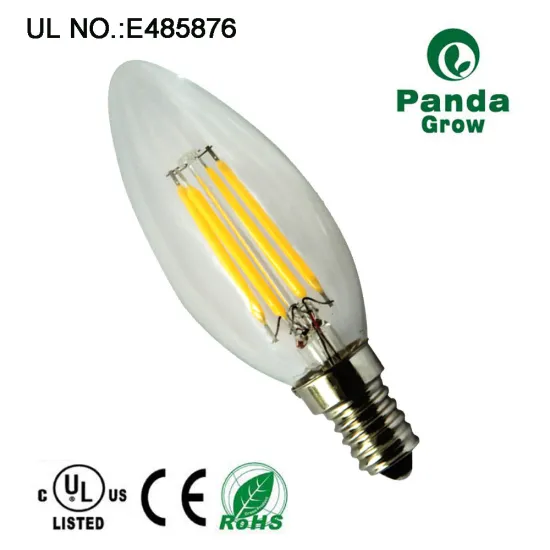 Chandelabra light type dimmable E12 E26 B15 B22 flame tip candele a led 3.5w