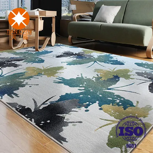 Printed pvc backside floral floor carpet