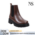 Botas Chelsea con plataforma retro color castaño