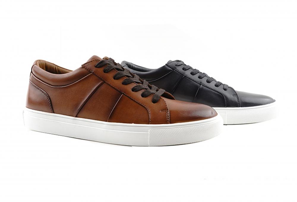 Men's leather low top casual shoes