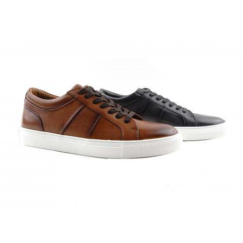 Men's leather low top casual shoes